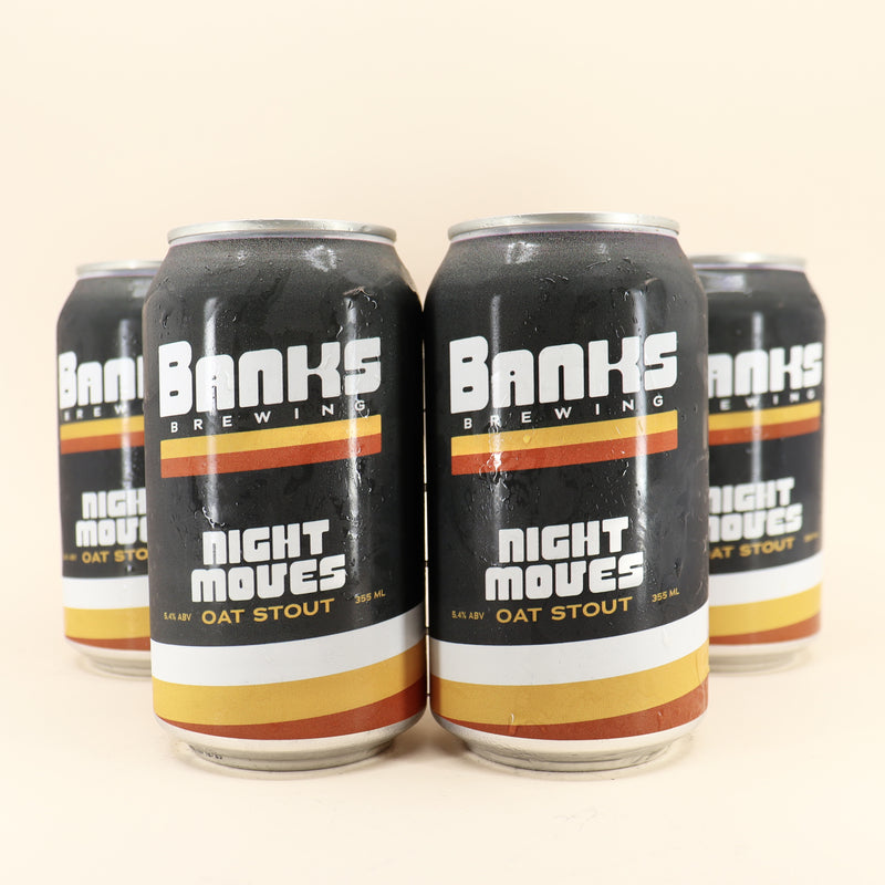 Banks Night Moves Oat Stout Can 355ml 4 Pack