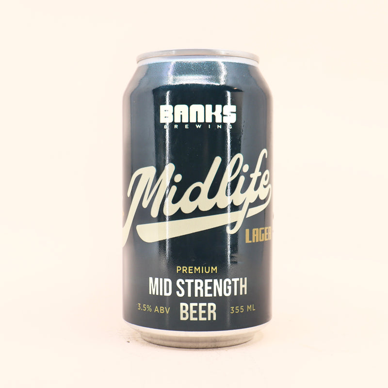 Banks Midlife Mid-Strength Lager Can SGL 355ml