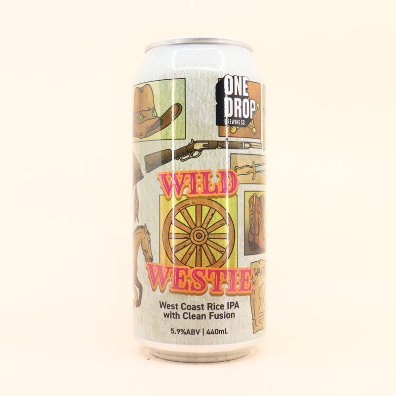One Drop Wild Westie West Coast Rice IPA Can SGL 440ml