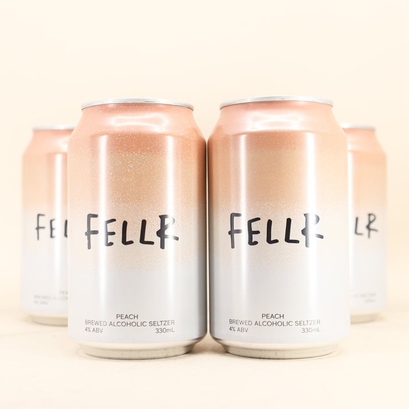 Fellr Peach Seltzer Can 330ml 4 Pack