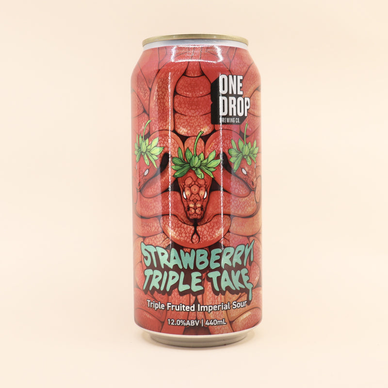One Drop Strawberry Triple Take Triple  Fruited Imperial Sour Can 440mL