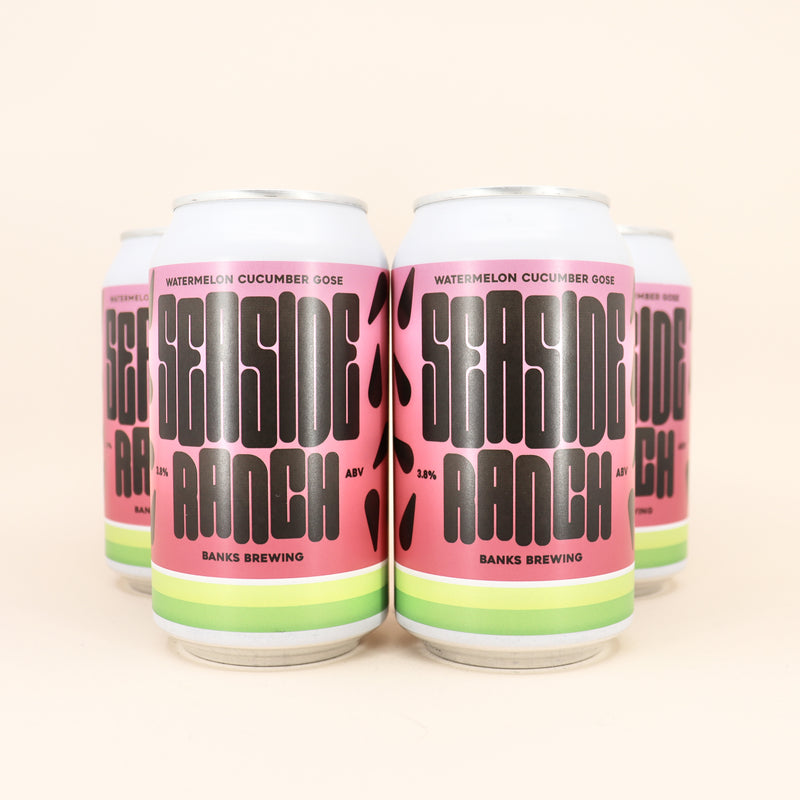 Banks Seaside Ranch Watermelon & Cucumber Gose Can 355ml 4 Pack