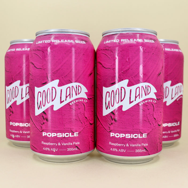 Good Land Popsicle Raspberry & Vanilla Pale Can 355ml 4 Pack