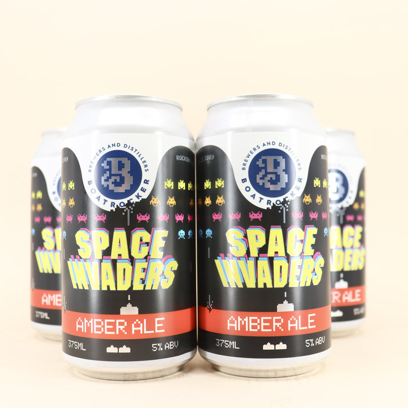 Boatrocker Space Invaders Amber Ale Can 375ml 4 Pack