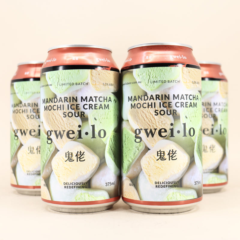 Gweilo Mandarin Matchi Mochi Ice Cream Sour Can 375ml 4 Pack