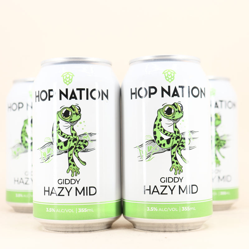 Hop Nation Giddy Hazy Mid Pale Can 355ml 4 Pack