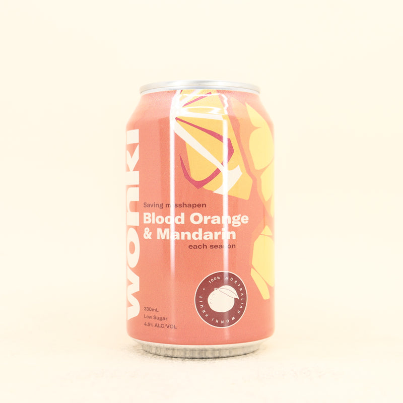 Wonki Blood Orange & Mandarin Seltzer Can 330ml