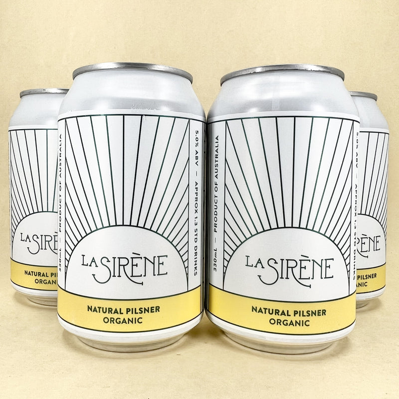 La Sirene Organic Pilsner Can 330ml 4 Pack