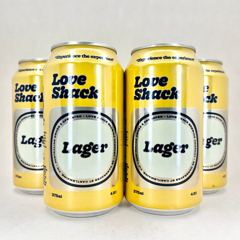 Love Shack Lager Can 375ml 4 Pack