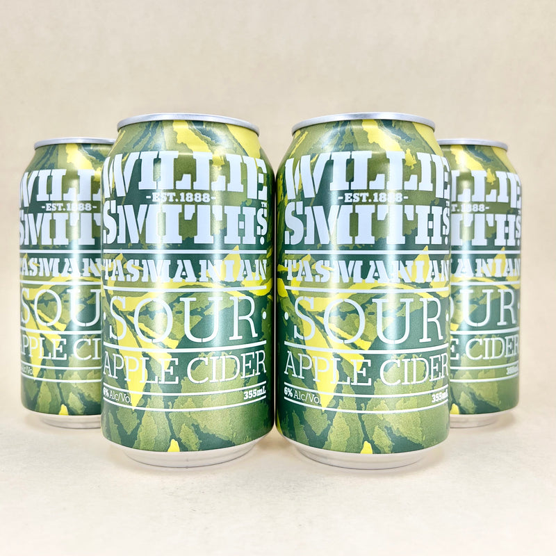 Willie Smiths Sour Apple Cider Can 355ml 4 Pack