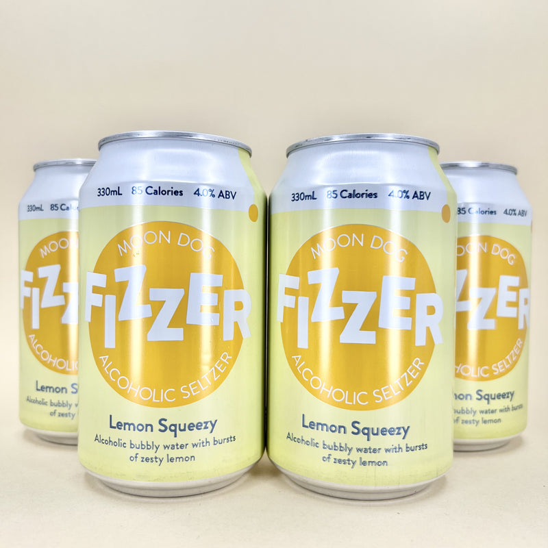 Moon Dog Fizzer Lemon Squeezy Seltzer Can 330ml 4 Pack