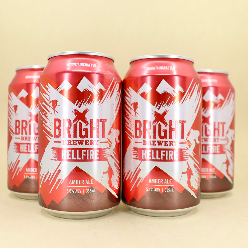 Bright Brewery Hellfire Amber Ale Can 355ml 4 Pack